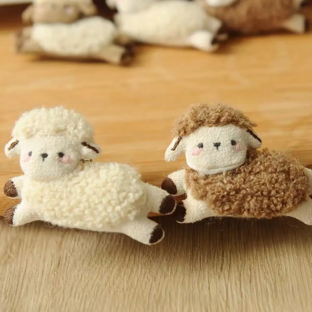 Eclectic Literary Cartoon Brooch Small Lamb Bag Accessory Fabric Filled Brooch