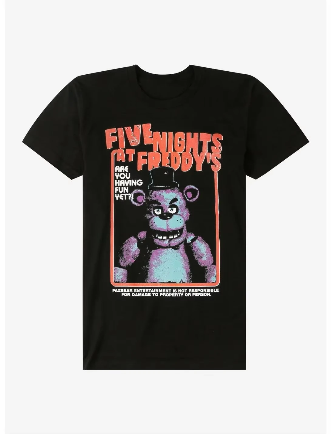 

2026 Новая хлопковая футболка Fnaf Game Y2K для мужчин и женщин, летняя модная повседневная рубашка большого размера с короткими рукавами, уличная одежда