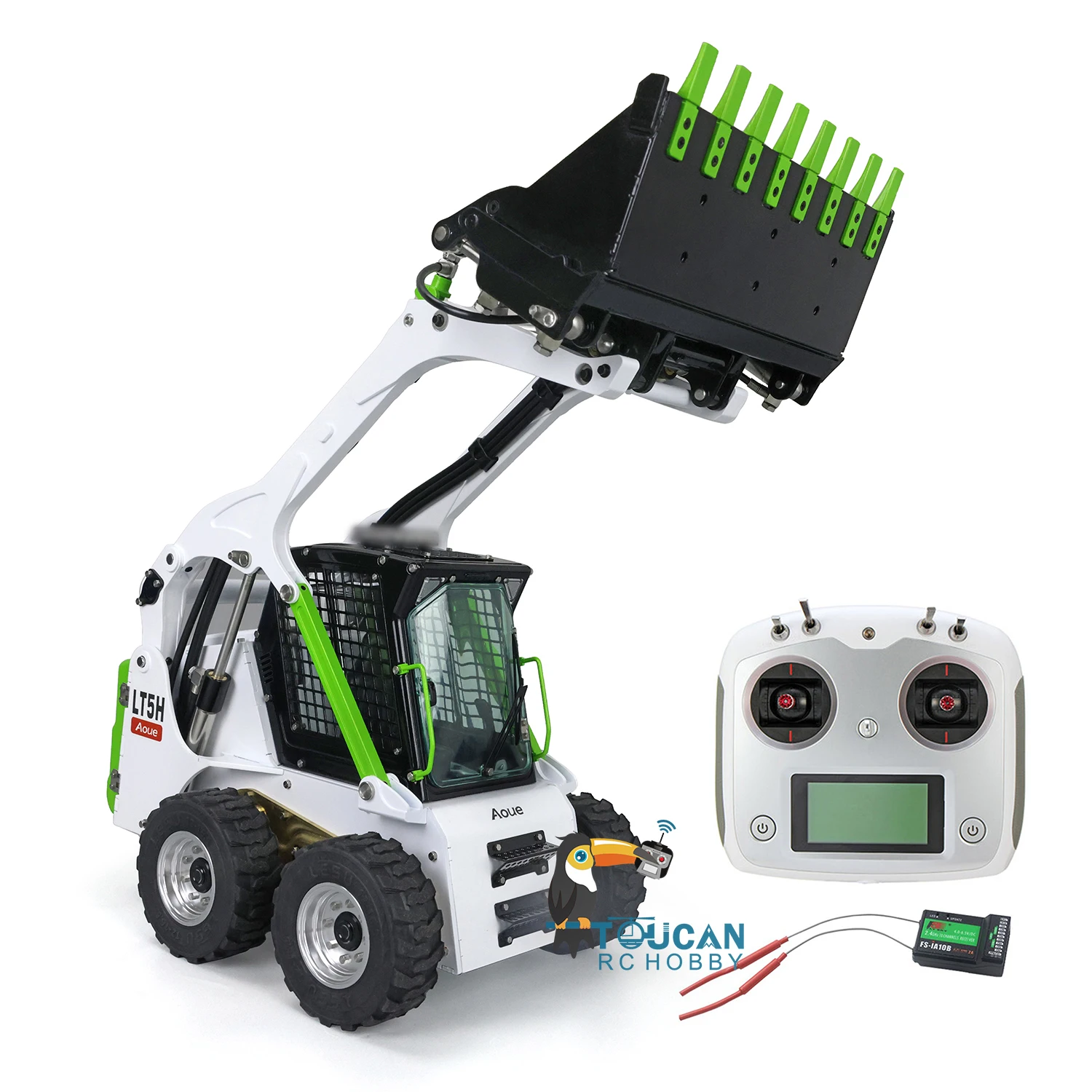 LESU 1/14 Metal Wheeled Skid-Steer Hydraulic RC Loader Aoue LT5H Flysky I6s Ready to Run Machine Car Models Boys Toys THZH1279