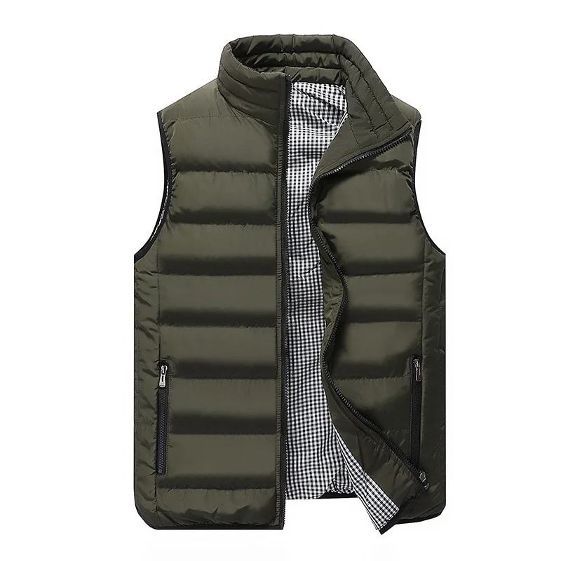 2024High Quality Brand Coats Vest Jacket Men\'s Fall and Winter Casual Comfortable Sleeveless Solid Color Thickened Cotton Jacket