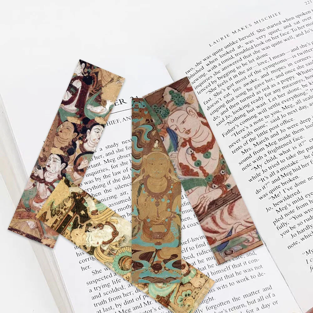 30PCS Dunhuang Mural Bookmark Literary Style Creative Personality Exquisite Reading Page Diary Notebook Mark Card