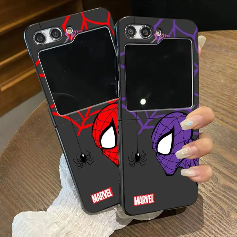 Etui na telefon Samsung Galaxy Z Flip 5 6 etui ZFlip4 ZFlip5 5G ZFlip3 Flip funda Antiscratch cover Marvel Spider Web Spiderman