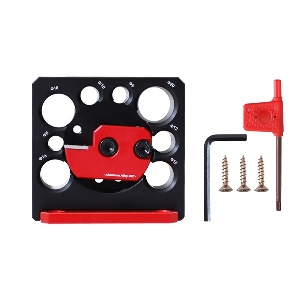 Dowel Maker Jig Kit Aluminum Alloy 8 Holes Adjustable Dowel Cutter Plate for Electric Drill Milling Dowel Pin Wooden Round Rod