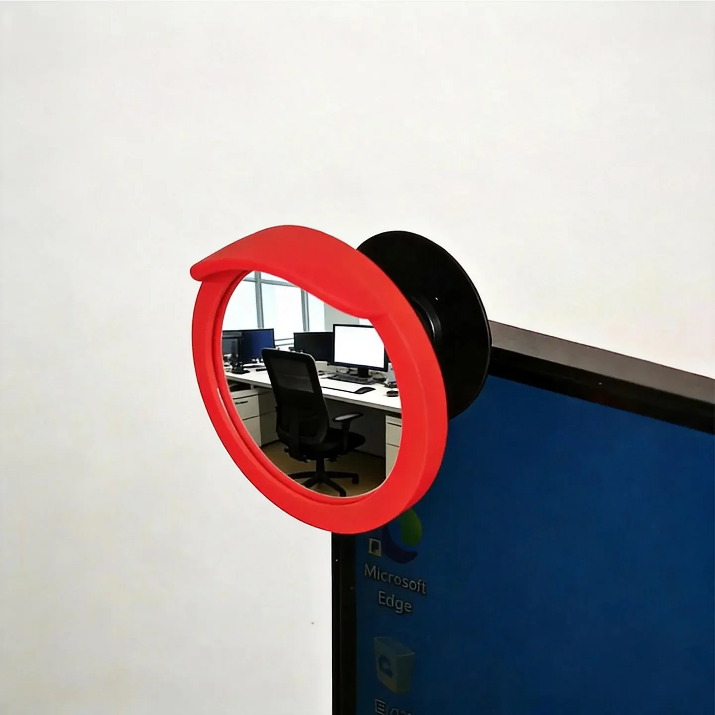 1Set Funny 3D Printed Simulated Surveillance Camera Mirror Ornament Desktop Monitor Decor Office Workstation Adhesive Tape