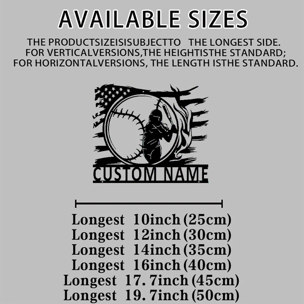 Exclusive Customizable Baseball Theme Wall Hanging Heavy Duty Rustproof Vintage Patriotic Decor Fan Perfect Gift Baseball Player