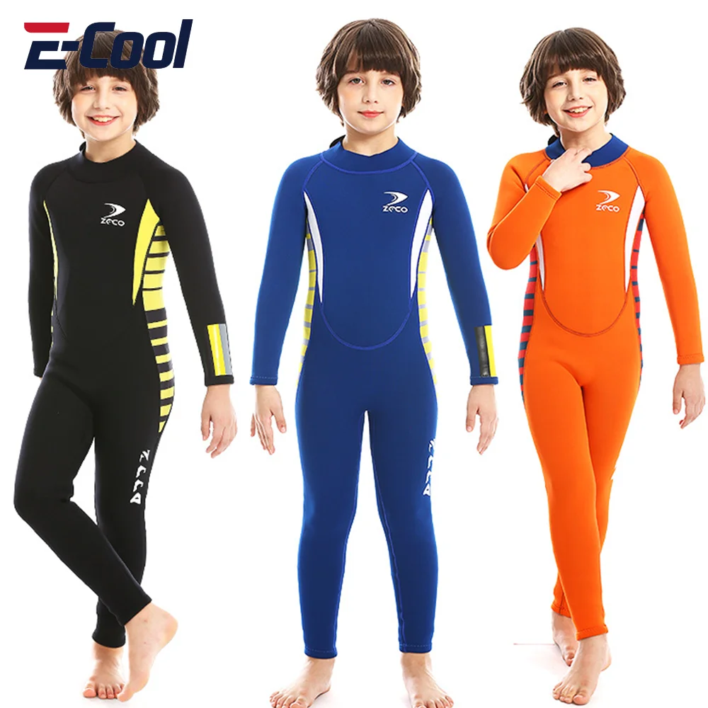 

Children Wetsuits Neoprene 2.5MM Kids Diving Suits Swimwears Long Sleeves Boys Surfing Child Rash Guards Snorkel One Piece