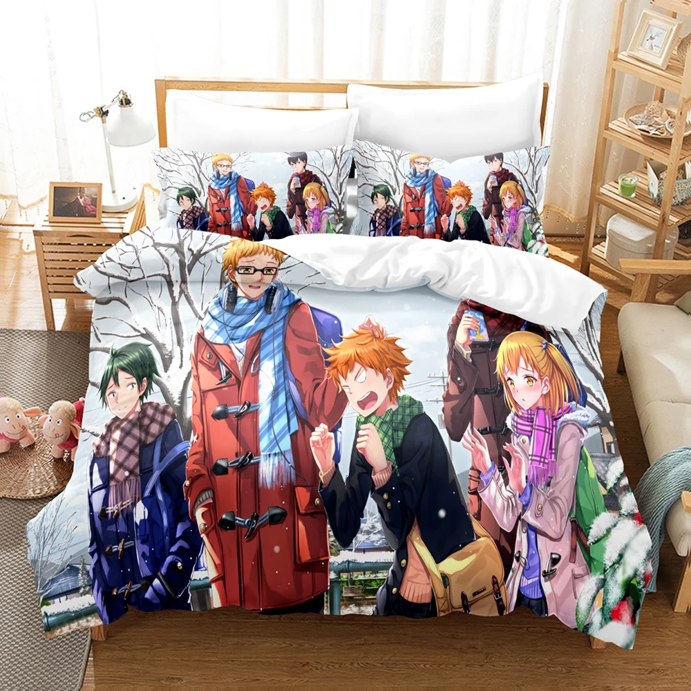 Fashion Anime Haikyuu Volleyball 2_3pcs Bedding Sets Duvet Cover Set With Pillowcase Twin Full Queen King Bedclothes Bed Linen