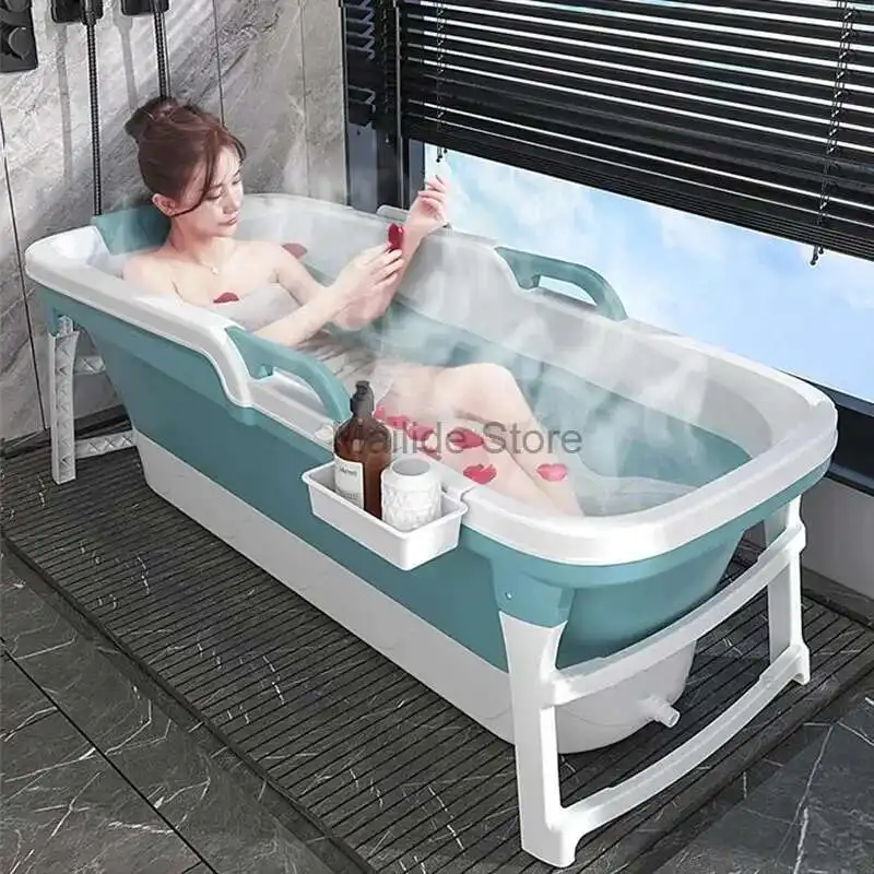 

Simple Portable Bathtubs Adult Folding bathtub Household Foaming hot Tub Adult Bathing Tub Full Body Sweat Steam Bathing Basin