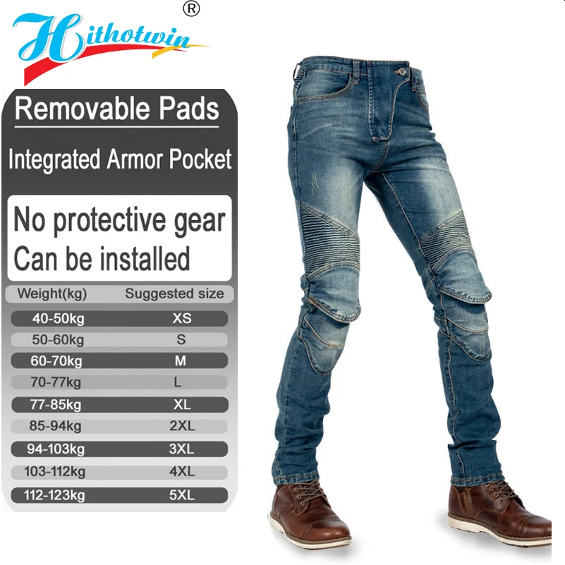 Motorcycle riding jeans anti fall motocross racing pants for spring summer with armor pockets armor not included 02