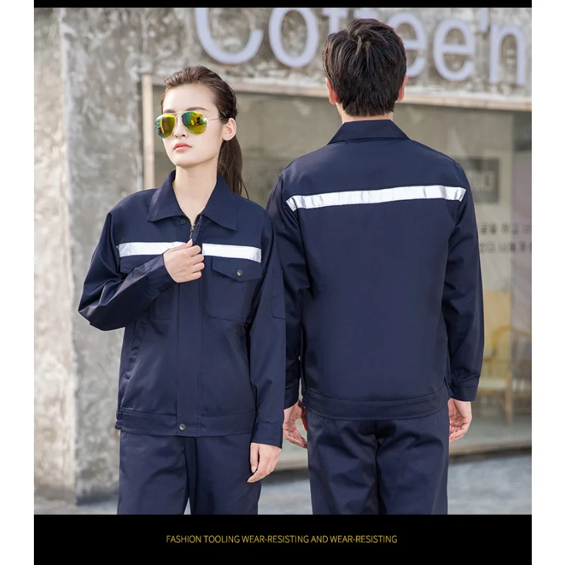 Free Shipping Wear-Resistant Spring And Autumn Reflective Strip Factory Labor Protection Service Highway Administration Suit