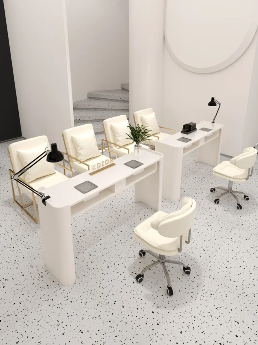 

Cream Style Modern Nail Table Professional Aesthetictable Nail Artist Manicure Table Japanese Mesa Manicura Salon Furniture