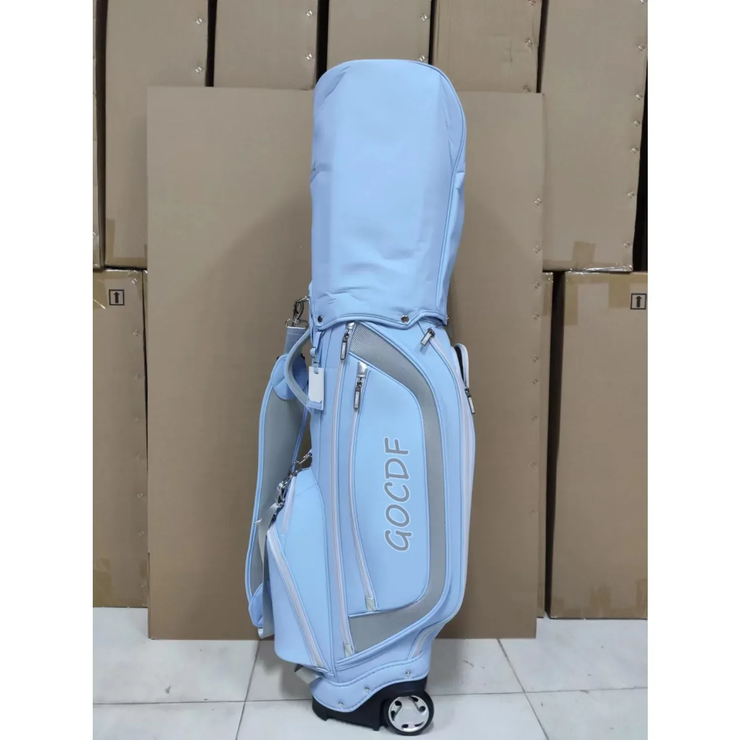 Saco de golfe PU impermeável para mulheres, Urban Caddy Bag, padrão e rodas, novo, 2024