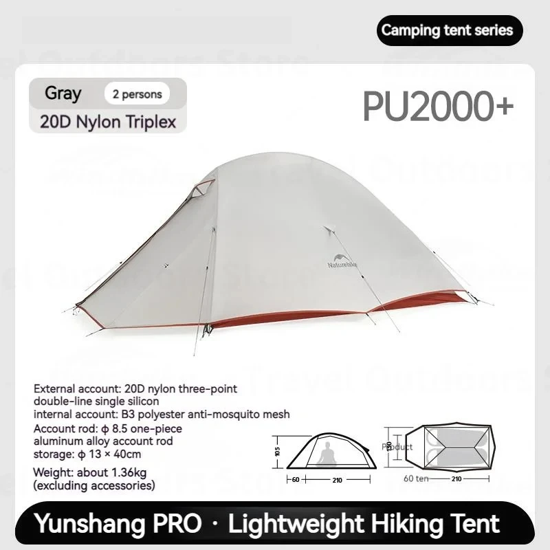 Naturehike New Cloud Up 2 Pro Tent Double Layer 20D Waterproof