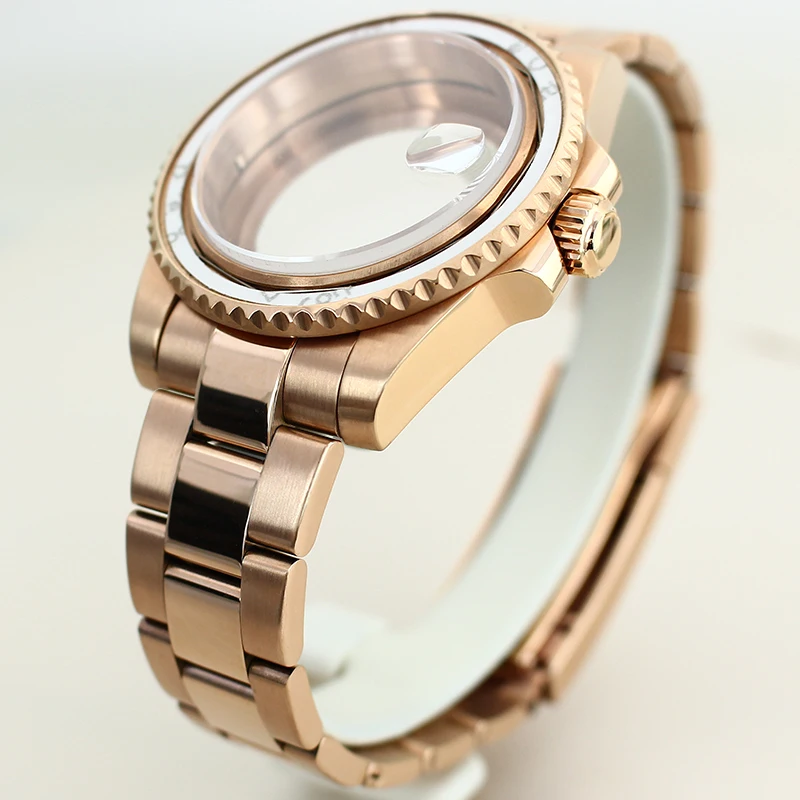 40mm Watch Case Stainless Steel Bracelet Sapphire Glass For NH35 NH36 NH34 8215 ETA 2824 PT5000 GMT SUB Watch Part High Quality