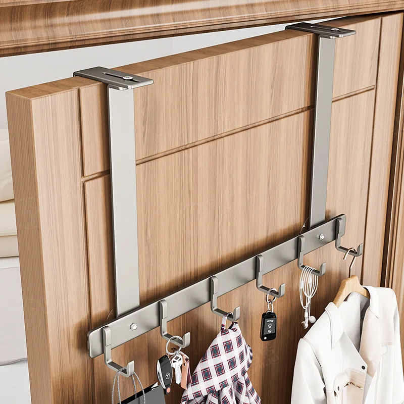 5/8 HooksDurable Over The Door Hanger Hook Hanging Coat Hat Towel Rack Clothes Storage Adjustable Behind Door Hook for Bathroom