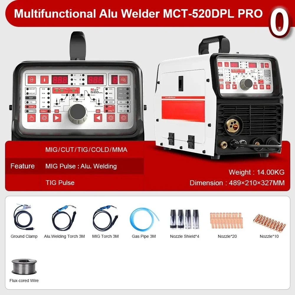 

Best Sellers MCT-520DPL PRO Aluminum 7 In 1 Welder