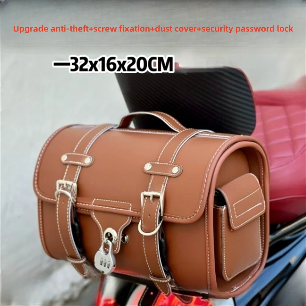 FOR VICTORIA Sixties150/300 Upgraded Anti theft Retro Tail Bag with Strap or Screw Secure Dust Cover and Secure Password Lock