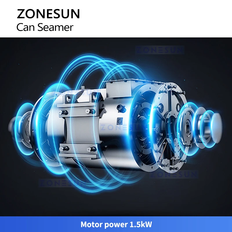 ماكينة إغلاق علب القصدير Zonesun ، شبه أوتوماتيكية ، معدات خياطة أسطوانية كبيرة الحجم ،
