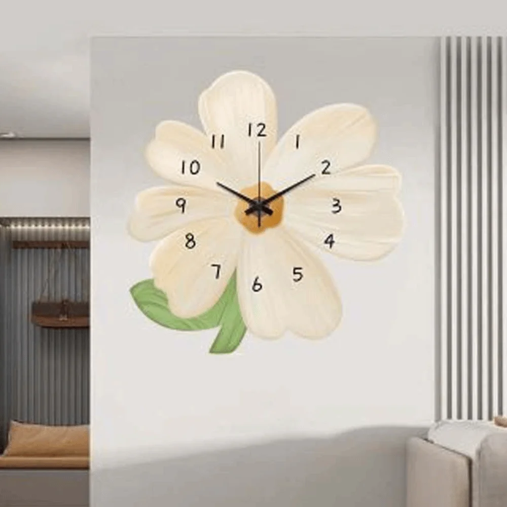 Wall Decoration 30cm Flower Creative Clock Slient Decor Modern Simple Wall Clock Cartoon Artistic Home Clock Office Decoration