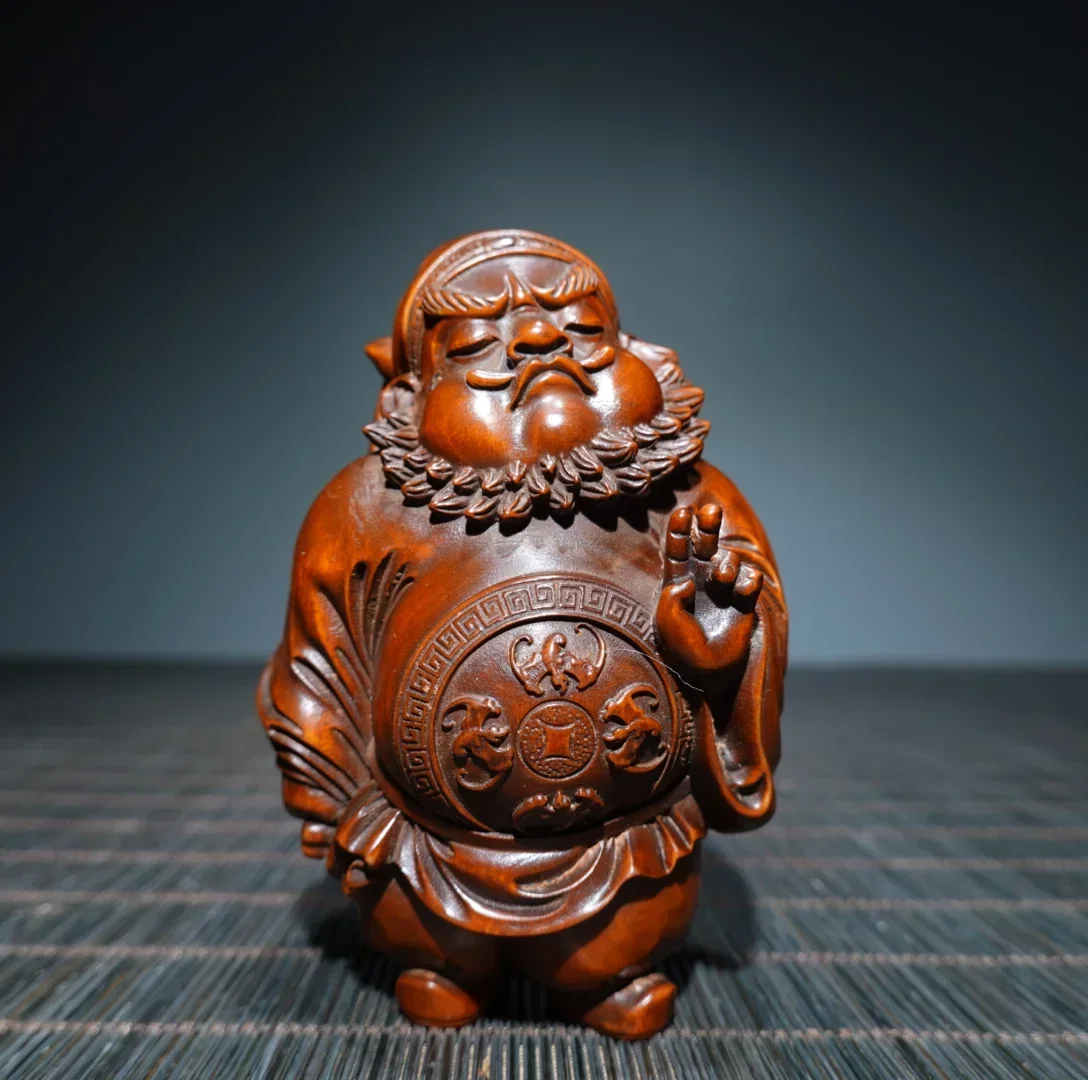 Archaize seiko Hand-carved boxwood Zhong Kui small crafts statue