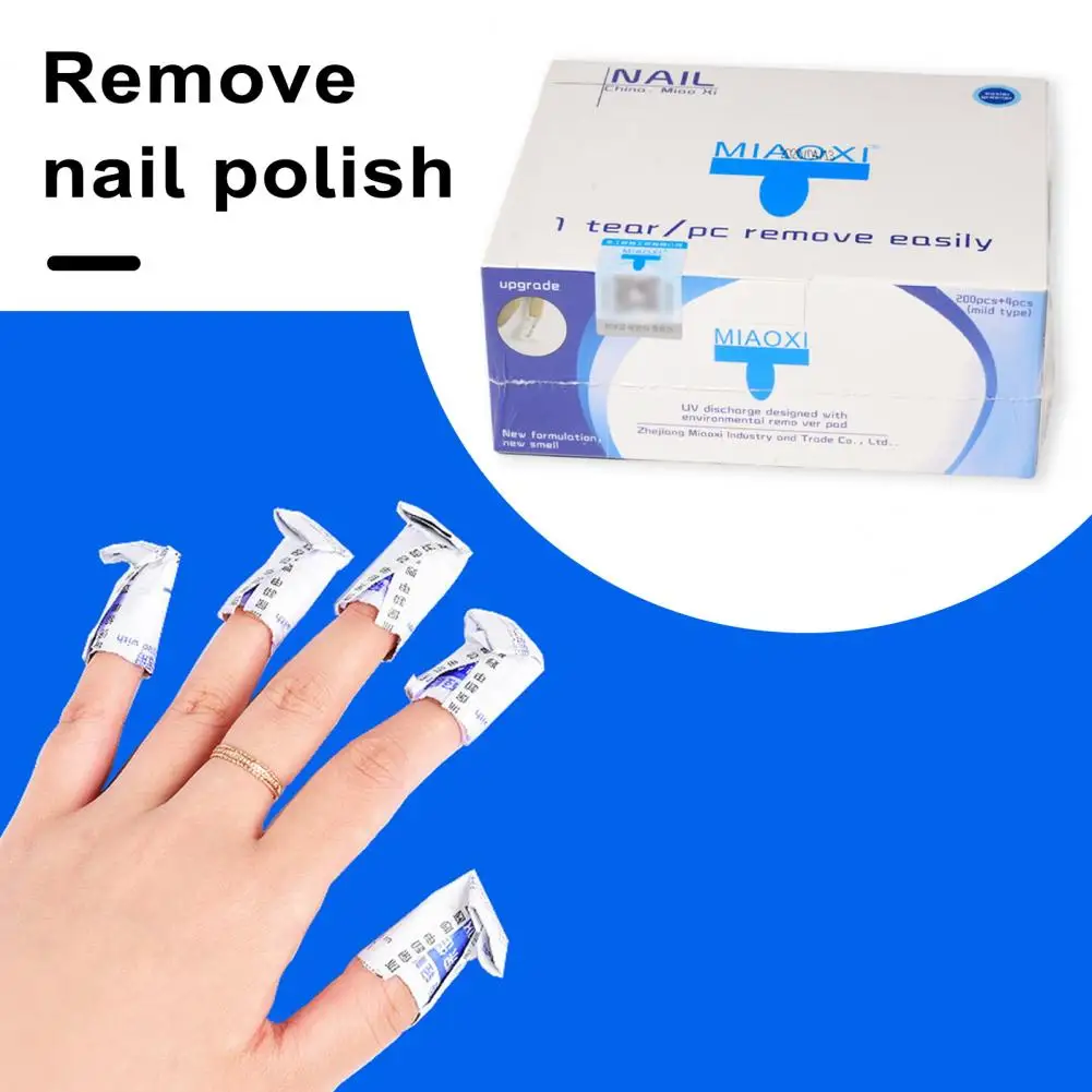 Nail Polish Remover Packs Nail Polish Remover Tablets Efficient Nail Polish Gel Removal Kit with Foil Wraps Caps for Manicure