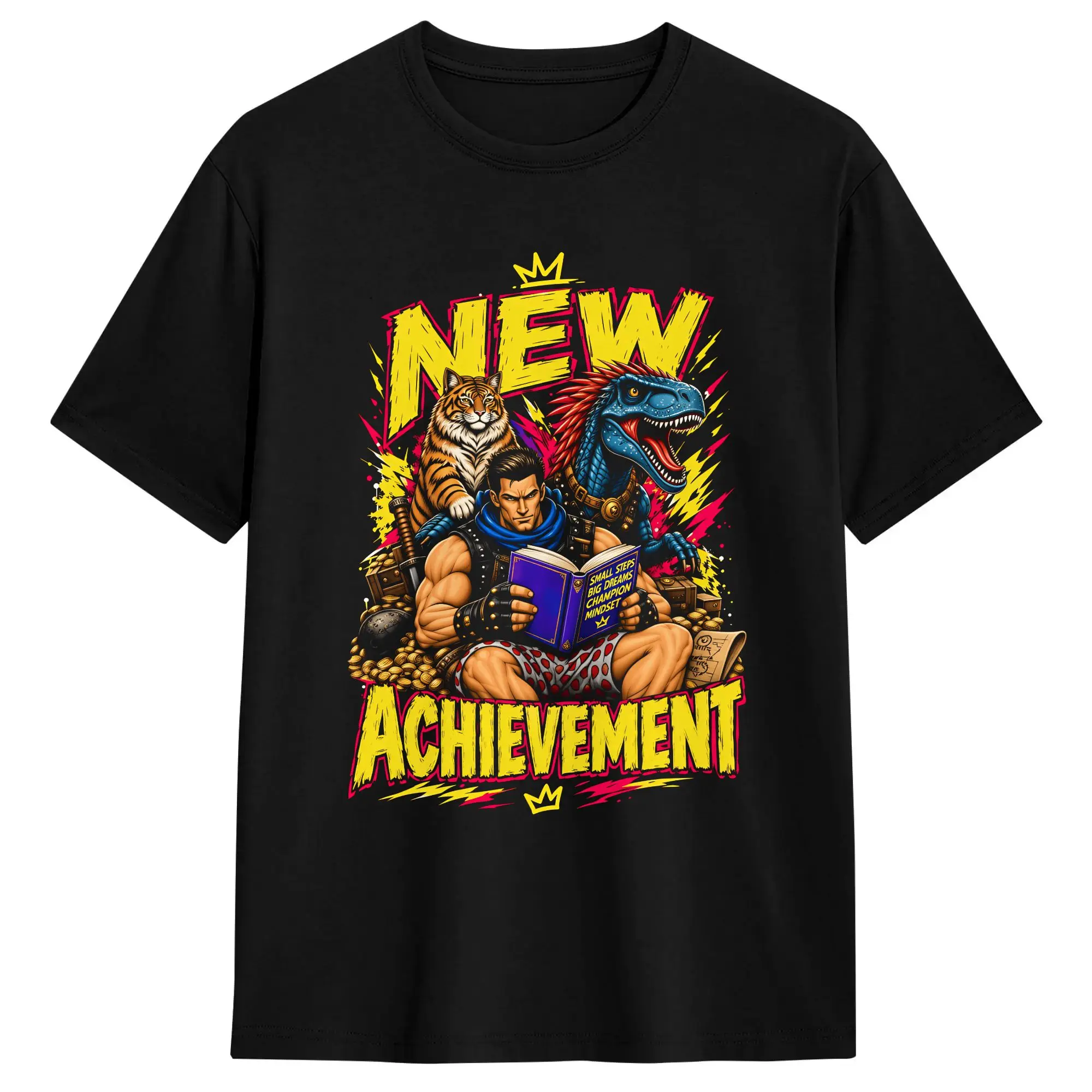 New Achievement Dungeon Crawler LitRPG Carl Champion Mindset T-Shirt Summer  Harajuku T Shirts Men Cotton O-Neck Plus Size Tees
