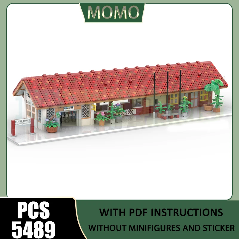 

Street View Moc Building Blocks Singapore Bukit Timah Railway Station Model Technology Brick Assembly Construction Toy Gift