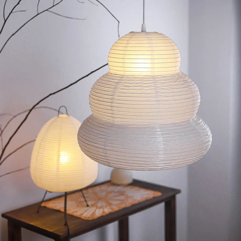 

Rice Paper Pendant Lights Akari Ceiling Lamp Japanese Chandelier For Living Room Home Decor Hanging Light