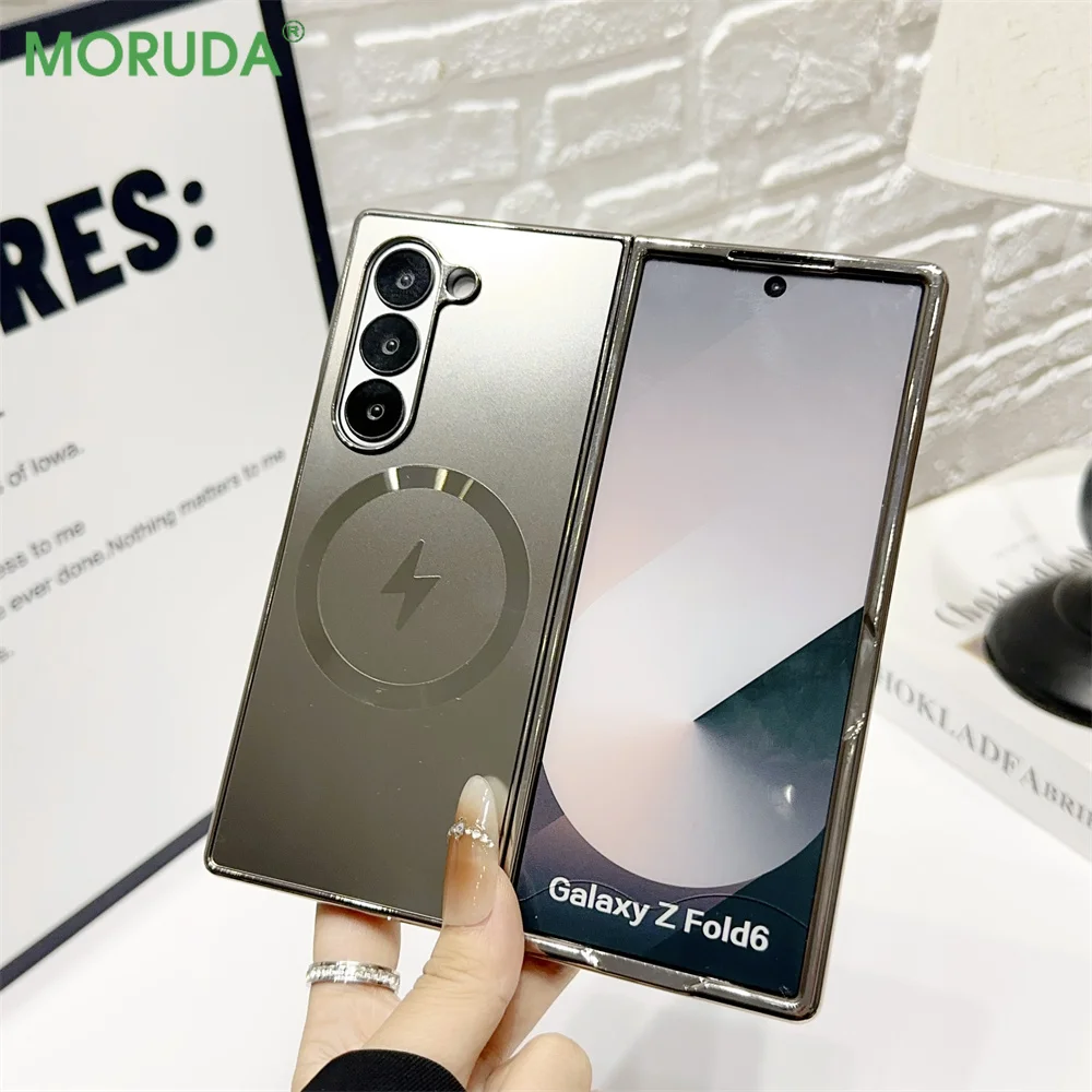 Оригинальный магнитный чехол AG для Samsung Galaxy Z Fold6 Zfold5 Z Fold 5 6, матовый противоударный чехол Magsafe с беспроводной зарядкой