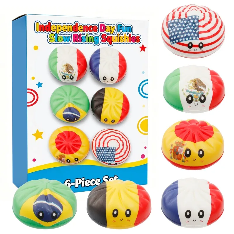 HOT 2026NEW Soccer Cup Event Souvenir  Styles Country Flag Squishy Toy Soft Squeeze Stress Relief Fidget Toy Football Fans Gifts