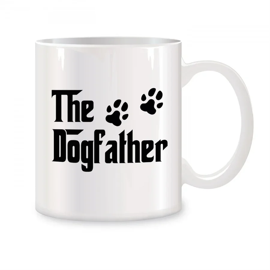 The Dog Father Mugs For Dad, New Dad, Husband, Grandpa, Father in Law Birthday Gifts Novelty Coffee Ceramic Tea Cups White 11 oz