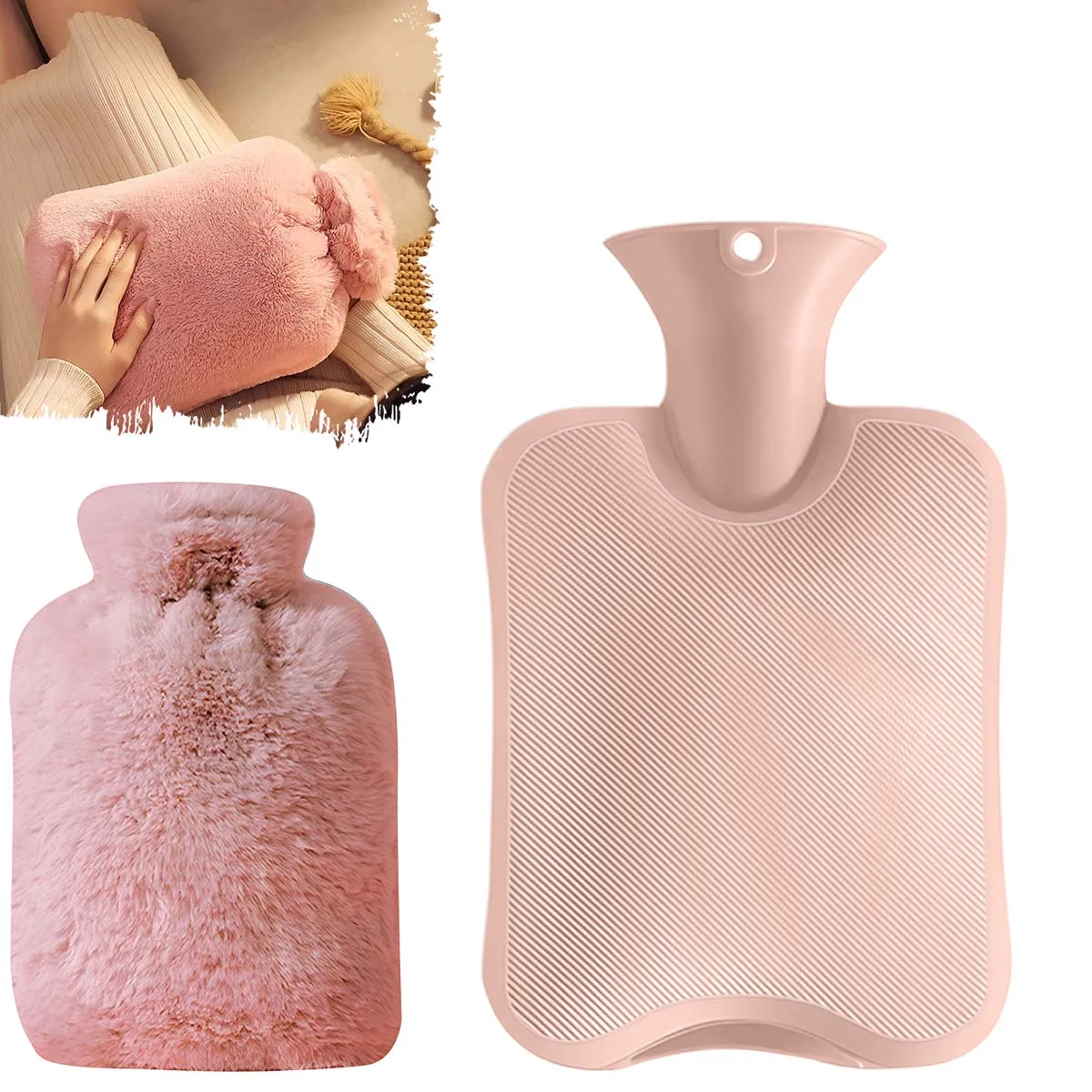 2000 ml Wärmflaschen Tasche Wasser Gefüllt Wärmbeutel Erwärmung Bauch Hand Fuß Wärmer Wärmbeutel Langlebige Isolierung