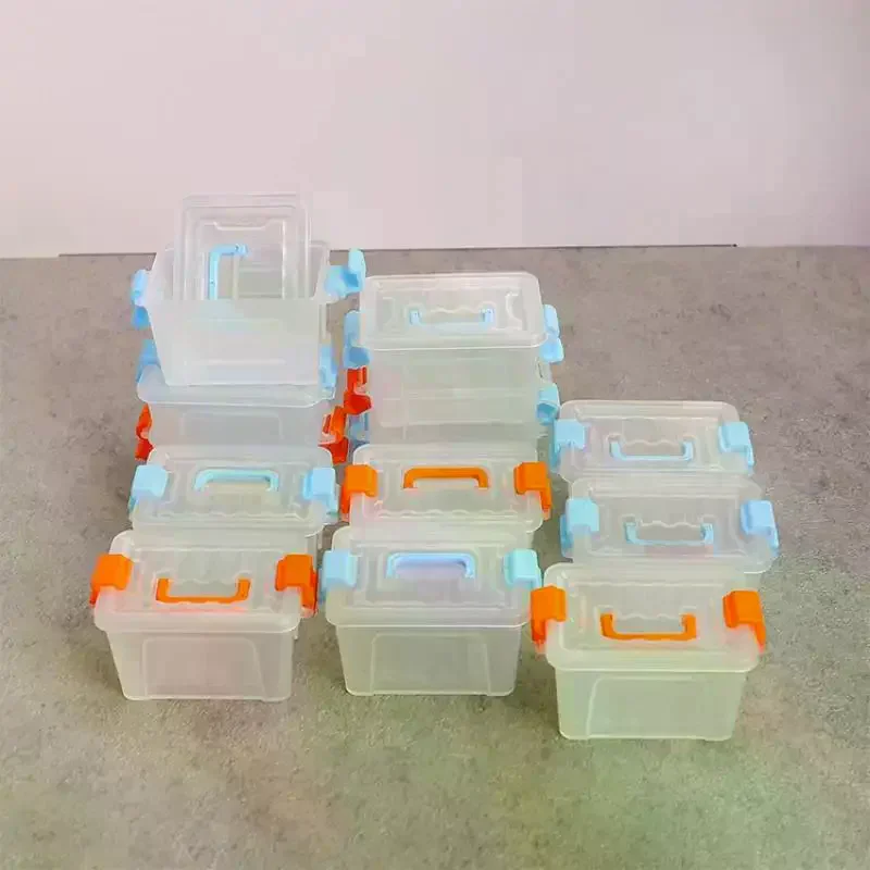 5 Peças de Caixa de Armazenamento Miniatura para Casa de Bonecas, Caixa de Ferramentas Transparente, Decoração para Casa de Bonecas, Acessórios para Cenário Micro