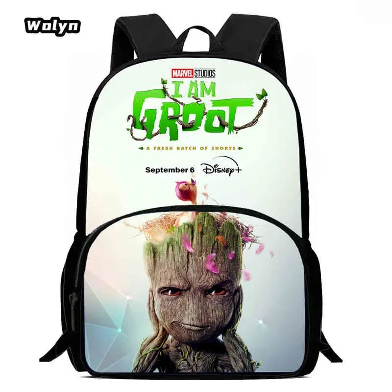 

Детский школьный рюкзак с передним карманом, школьные ранцы Groot с героями мультфильмов для мальчиков и девочек, прочный детский рюкзак для учеников