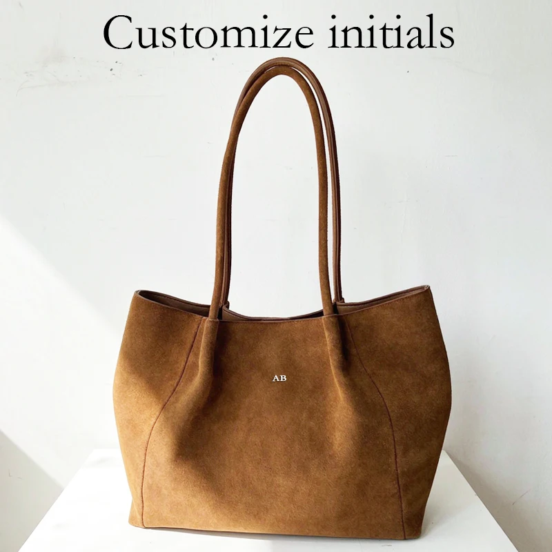 Customize Initials Leather Tote Bags For Women Luxury Designer Handbags 2026 New In Cowhide With Inner Pocket Underarm Shoulder