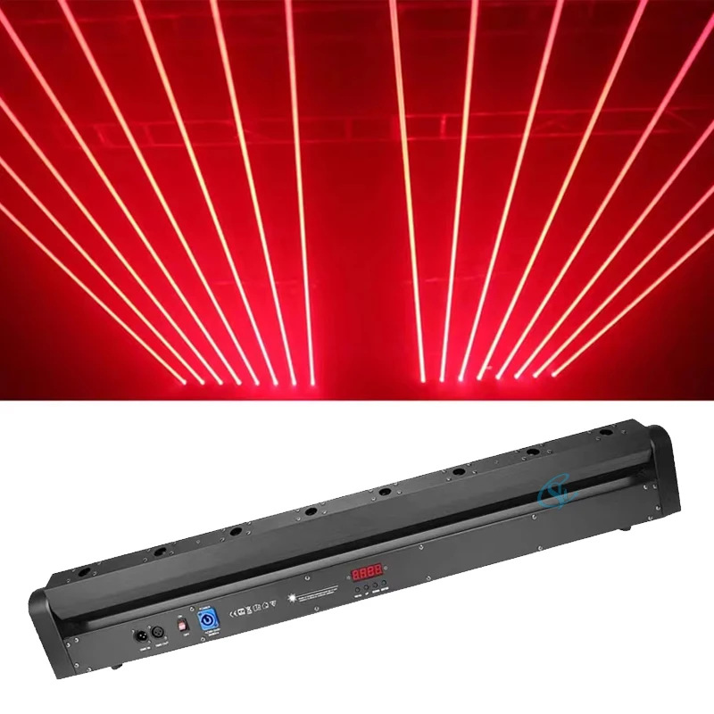 8 ogen laserstraal bewegend hoofdlicht rode laser DMX 512 controlebalk DJ podiumlichtprojector discofeest bruiloft