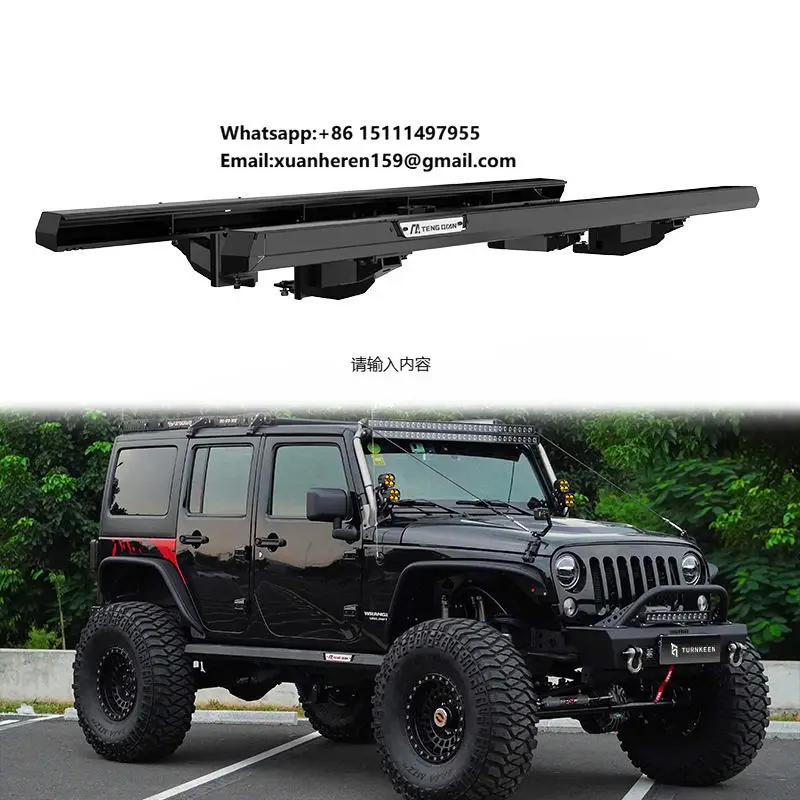 Off-road Accessories Running Boards Car Side Foot Step Side Step Bar for Jeep Wrangler JK 08-22 Foot Step with Led Atmosphere