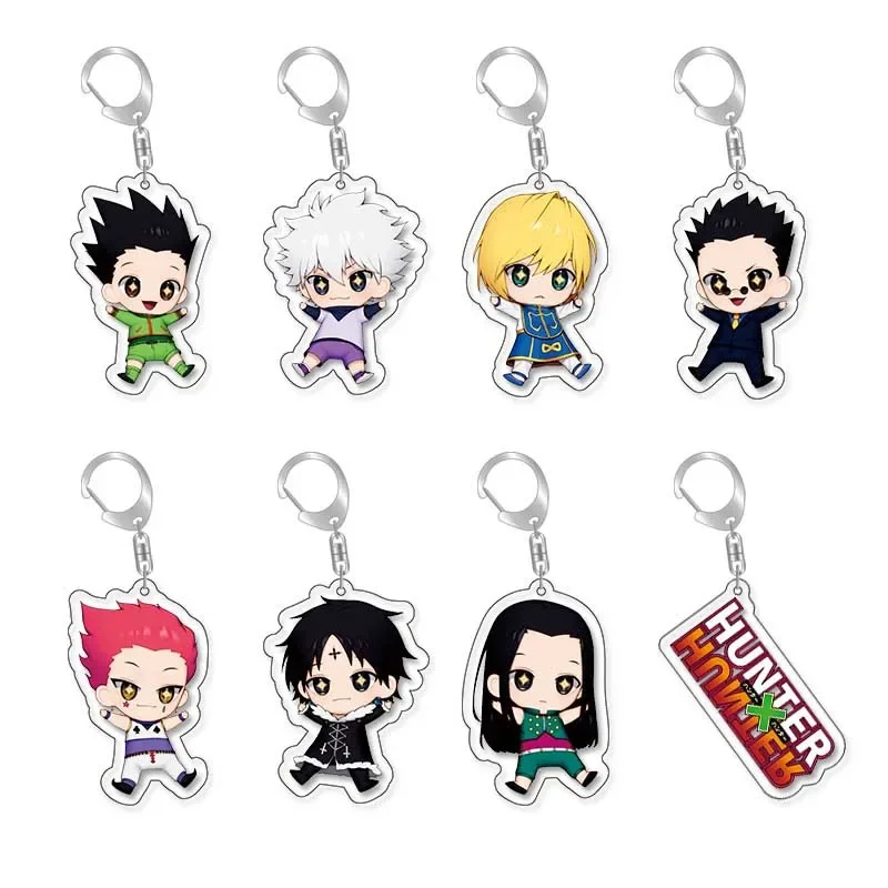 Full Time Hunter Gon Freecss Anime Character Action Keychain Acrylic Student Couple Backpack Decoration Car Key Children's Gifts