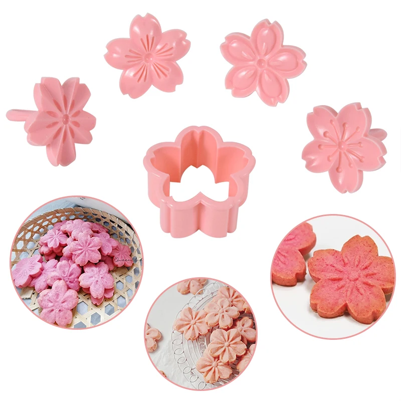 3D Flowers Cookies Cutters Pressable Biscuit Mold Confectionery Cookie Stamp Kitchen Baking Pastry Tools Sugarcraft Flower Mould