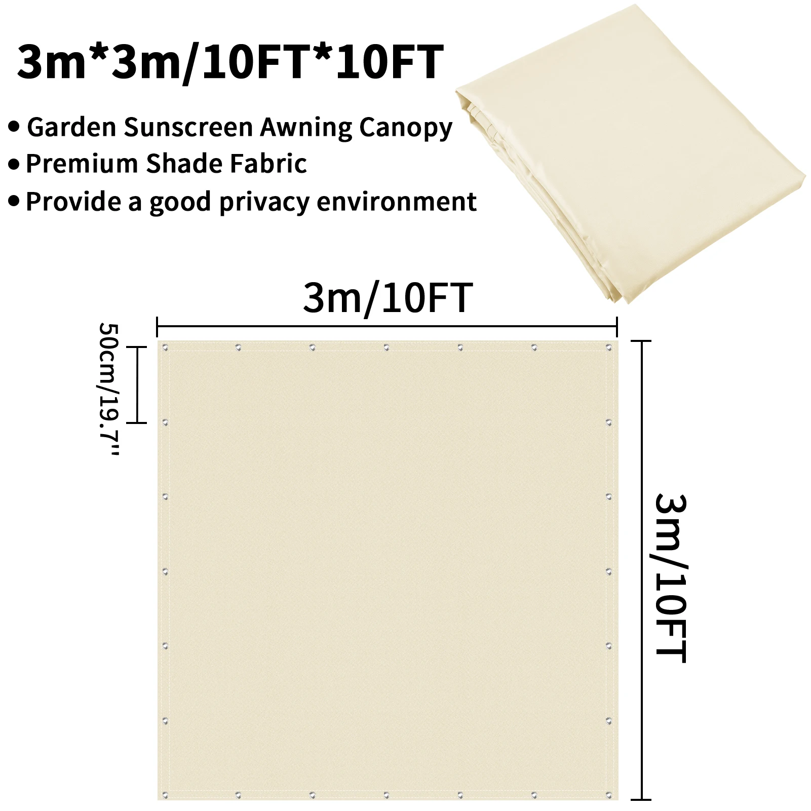 Wasserdichte Outdoor-Markise mit Ösen Sonnenschutz-Segel Garten Camping Wandern Sonnenschutz Sonnenschirm Pergola Zelt Tarp-Abdeckung – Detail 9