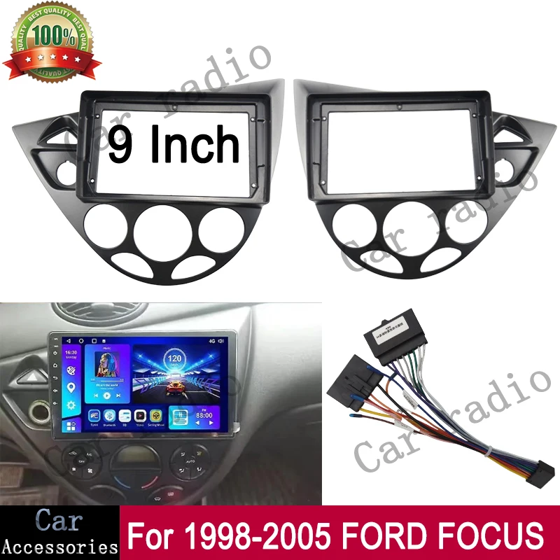 Crm para 1998-2005 ford focus 9 Polegada rádio do carro android quadro estéreo player 2din unidade principal fáscia painel painel painel capa