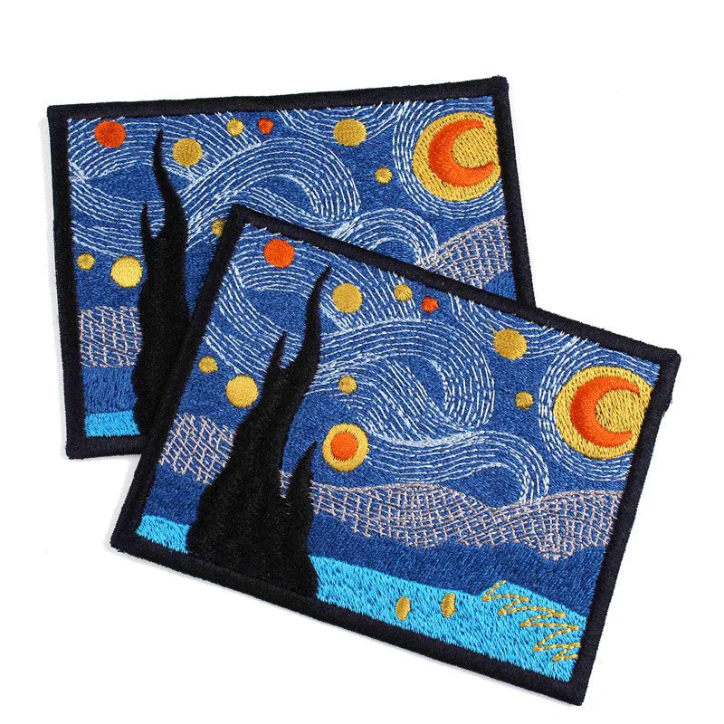 Parche bordado cielo estrellado con velcro para mochila - imagen 4