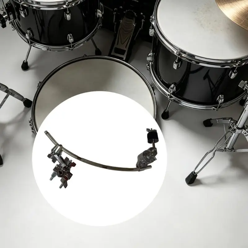 Floor Drum to Kick Drum Conversion Hardware with Metal Support Legs and Pedal Mounting Bracket for Coordinated Use 69HD