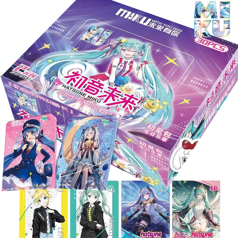 

Genuine Hatsune Miku Cards Series Collection Virtual Idol Singers Loved By Fans Cute Flowing Sand Card Brick Peripheral Kid Gift