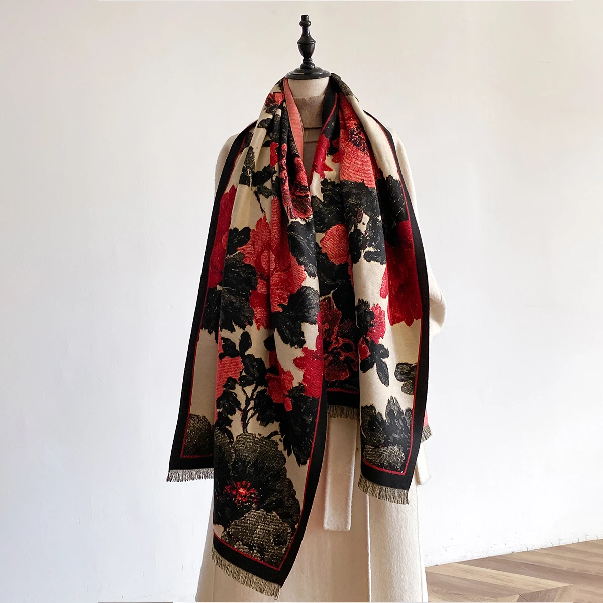 Bufandas de Cachemira de imitación para mujer, manta gruesa de diseño, Pashmina, chal cálido, pañuelo para el cuello, Bufanda a cuadros para mujer, Bandana de invierno