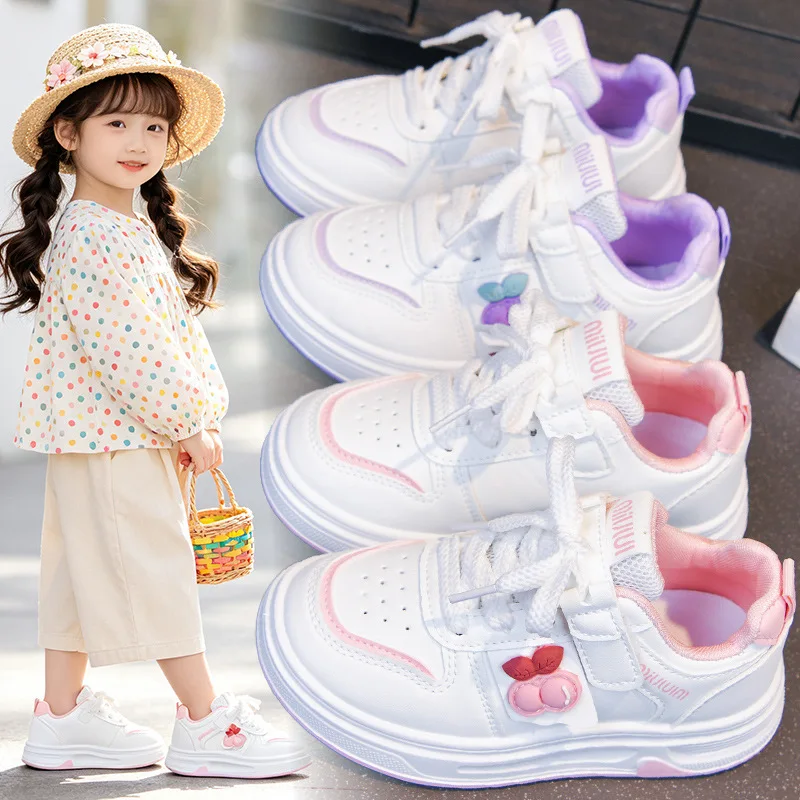 2026 Cute Girls Sneakers with Casual Flat Heel Little Girl Causal Shoes Fashion Heart-shape Kids Girls Sneaker 26-37