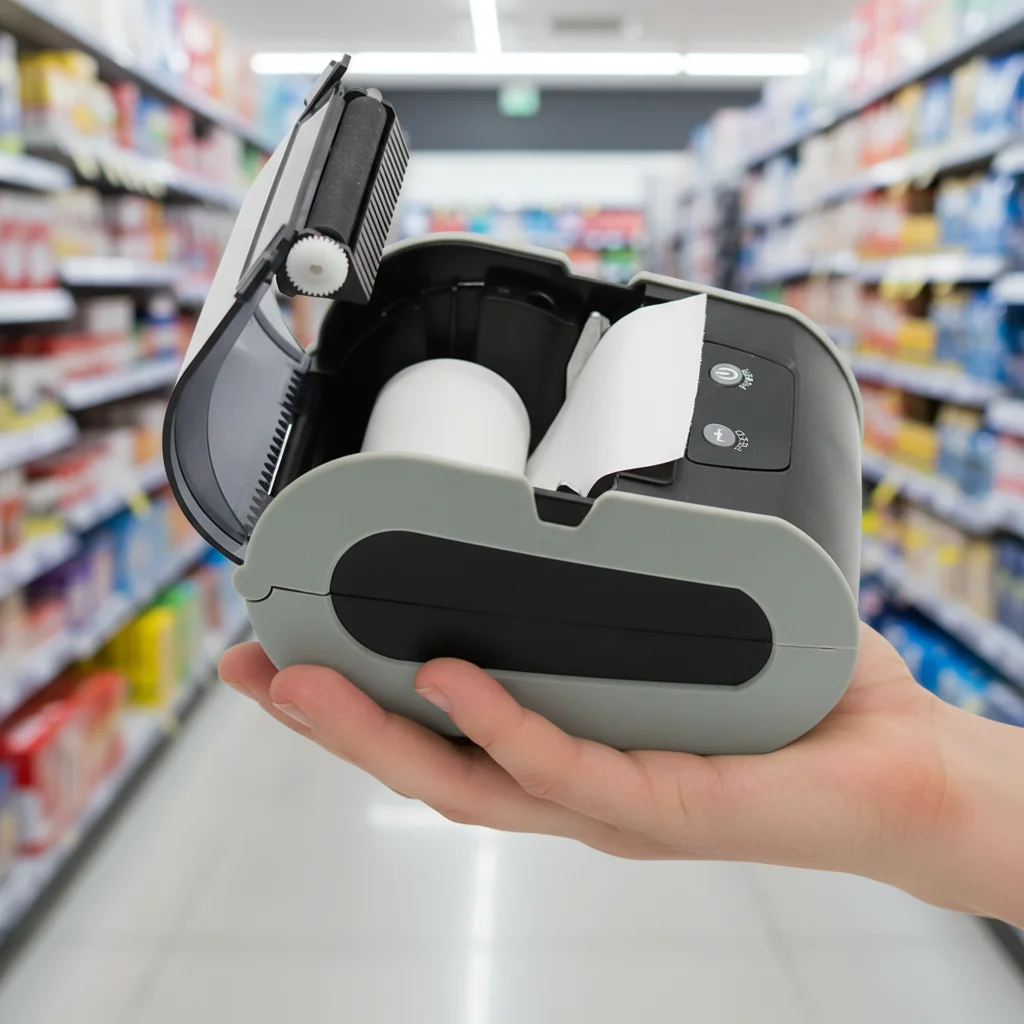 

Portable Mini 80mm Thermal Label Barcode Printer Wireless Bluetooth Receipt Printer with Rechargeable Battery Optional Belt