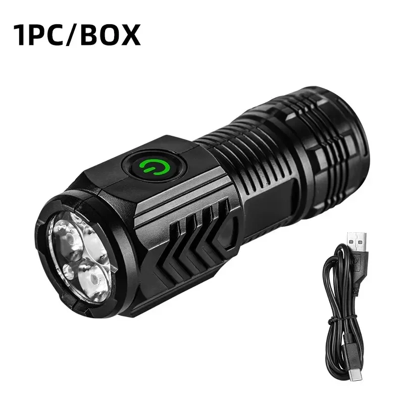 Nouvelle lampe torche ultra-puissante à 3 LED, mini lampe torche tactique rechargeable haute puissance avec clip stylo en métal._voghion.com