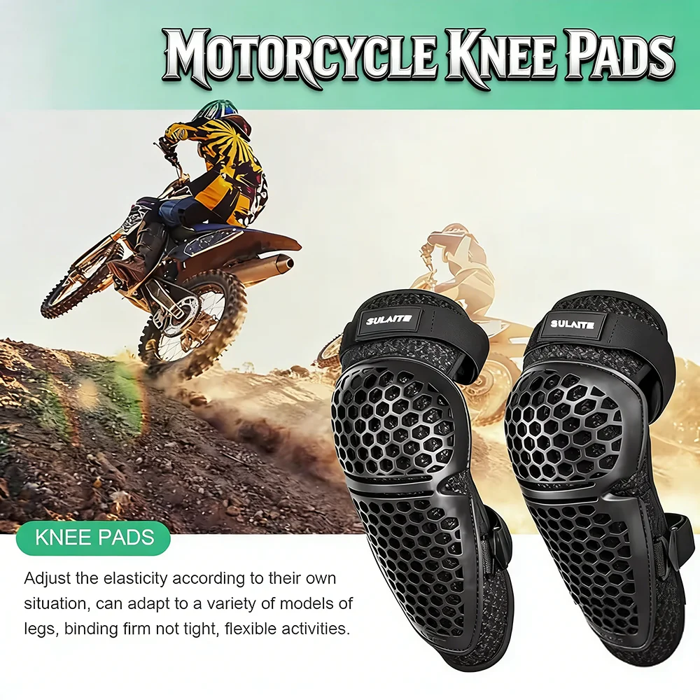 

Мужские защитные наколенники Suliate для шоссейного велоспорта с сотовой структурой, дышащие налокотники, защита для ног для мотоцикла, мотоэкипировка
