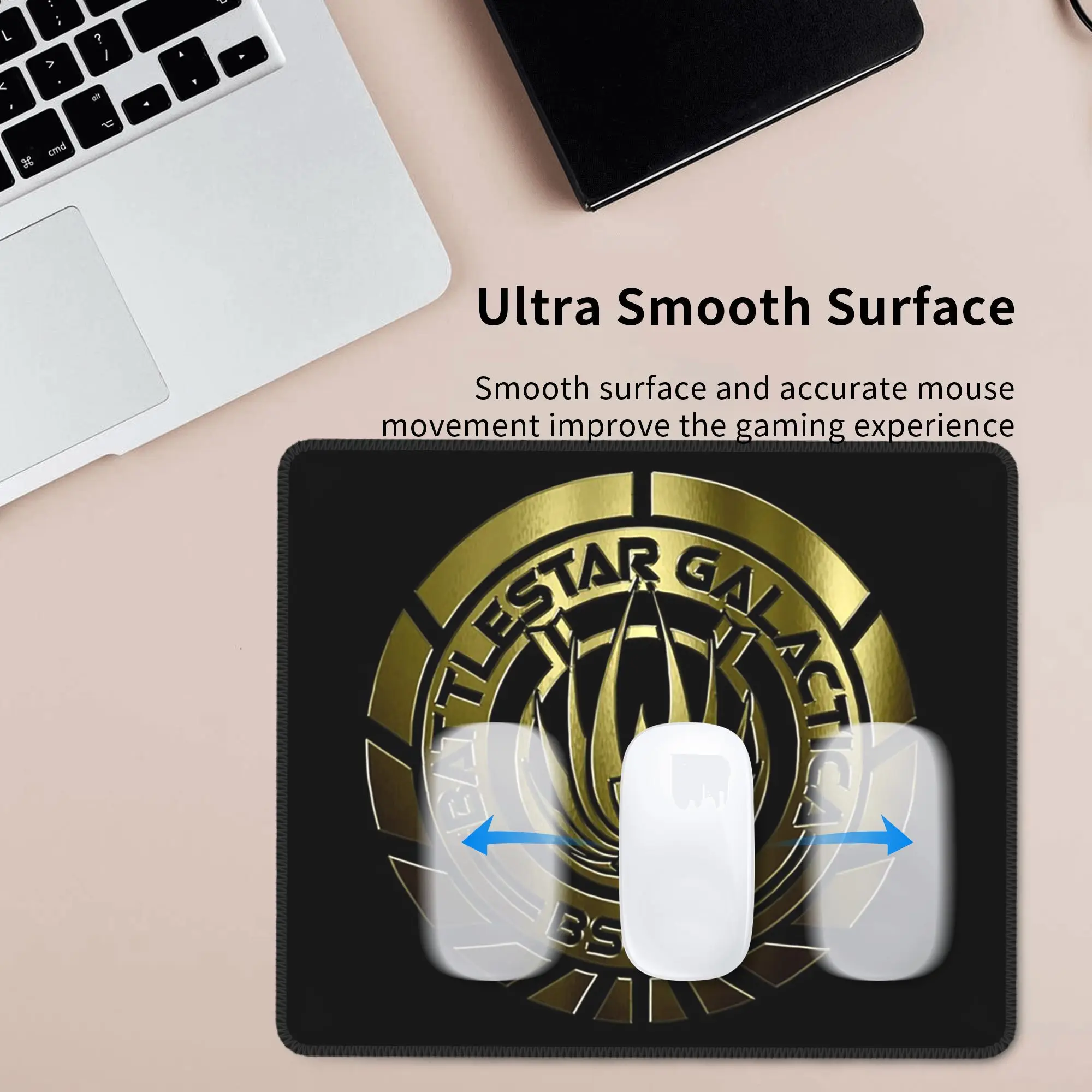 Battlestar Galactica Crest (Metal) Mouse Pad Computer Keyboard Mouse Mat Gamer PC Laptop Desk Mat Office Accessories Table Mats